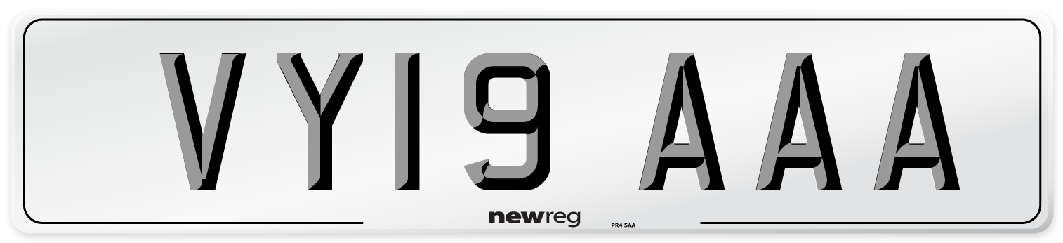 VY19 AAA Number Plate from New Reg